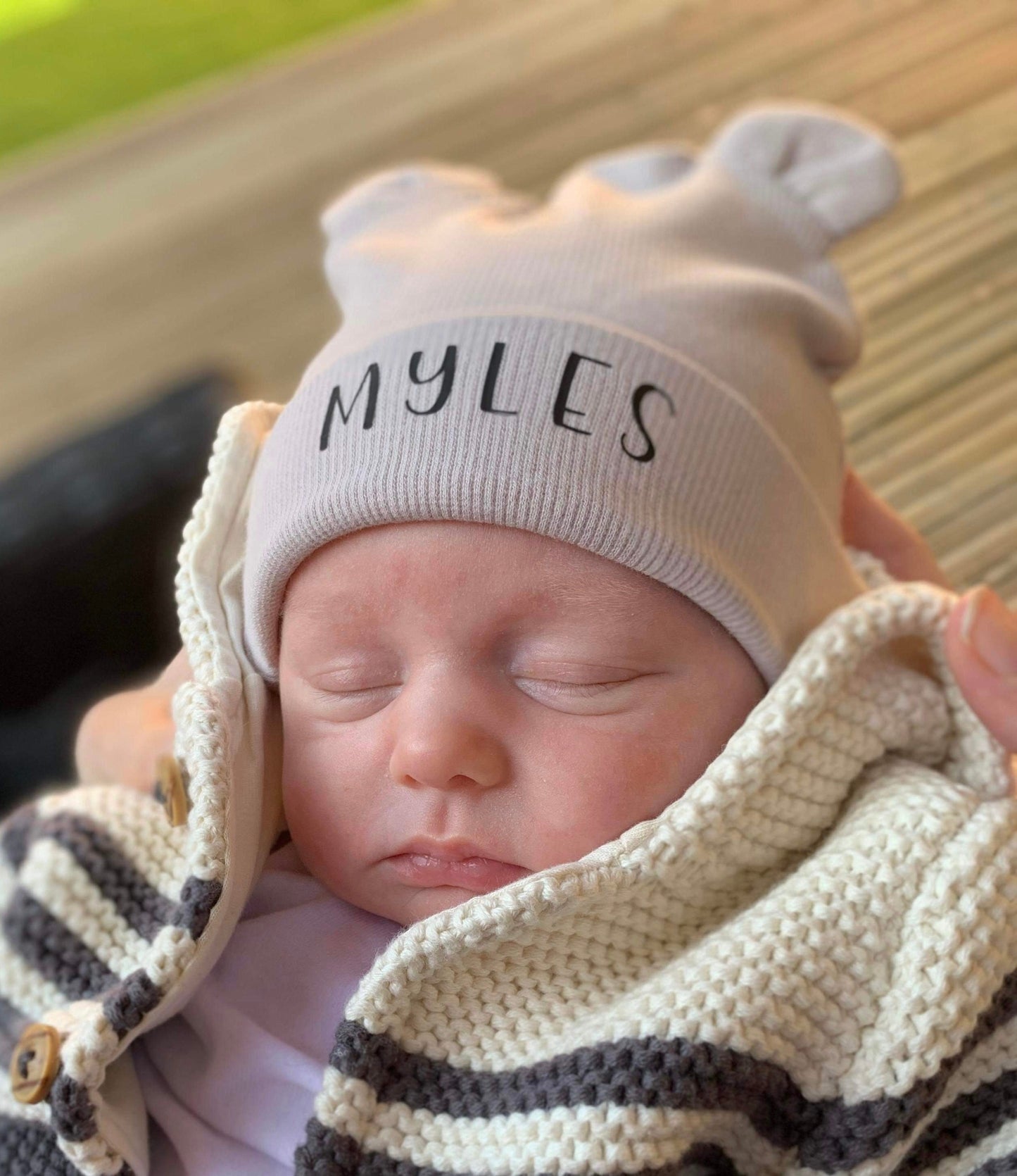 Personalised Bear Newborn Hat
