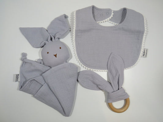Personalised Bunny Comforter, Bib & Teether