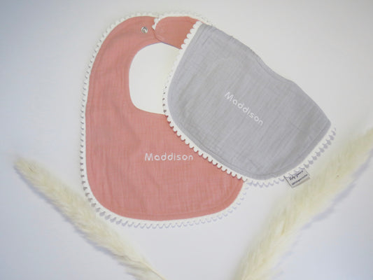 Personalised Pom Pom Bib Set